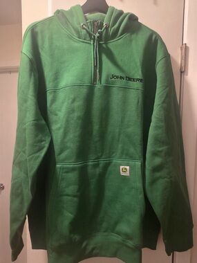 John Deere Green Quarter-Zip Hooded Sweatshirt